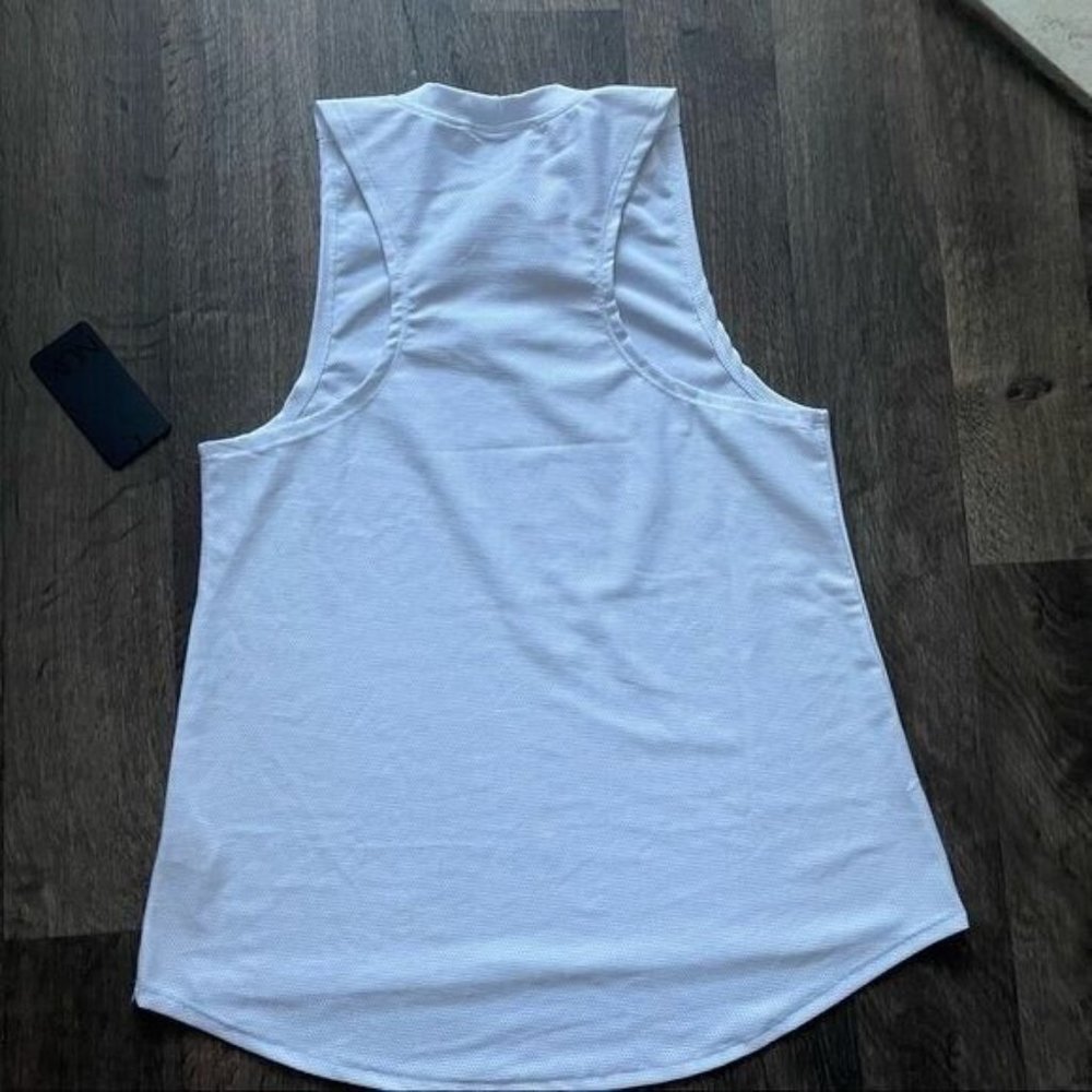 NUX White Sweat Yoga Tank Sleeveless Crewneck Lightweight Workout Top Size XS - Picture 8 of 10